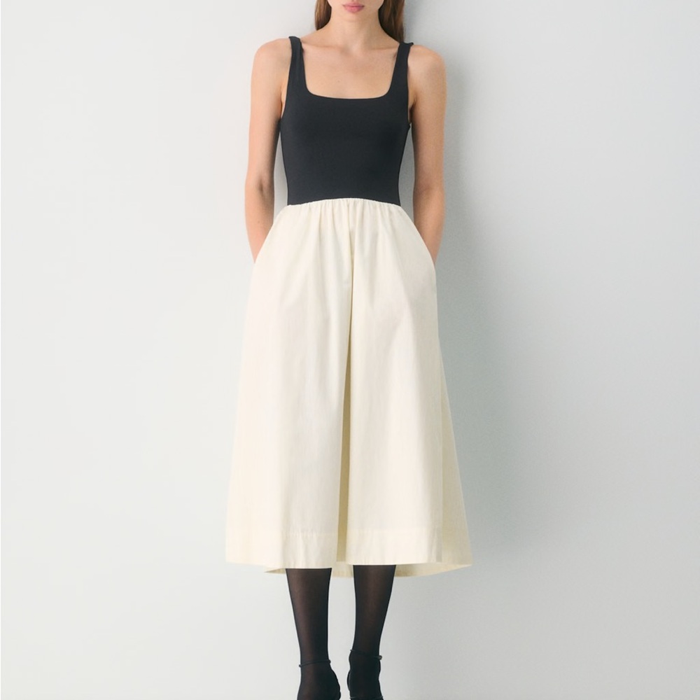 Aritzia Babaton Revive Midi Dress - Black/ Light Birch - Size S,M - Picture 5 of 9